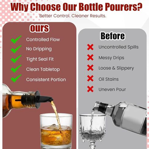12Pcs Precise Control Liquor Pour Spout, Multi-Purpose Bottle Pourers For Alcohol, Wine, Olive Oil, Syrup - Wine Aerator Pourer Dispenser For Bar & Kitchen (12PCS) in Saudi Arabia
