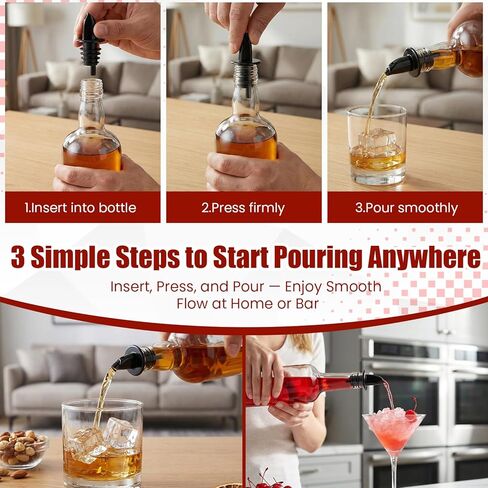 12Pcs Precise Control Liquor Pour Spout, Multi-Purpose Bottle Pourers For Alcohol, Wine, Olive Oil, Syrup - Wine Aerator Pourer Dispenser For Bar & Kitchen (12PCS) in Saudi Arabia
