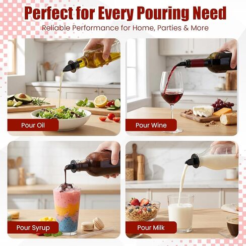 12Pcs Precise Control Liquor Pour Spout, Multi-Purpose Bottle Pourers For Alcohol, Wine, Olive Oil, Syrup - Wine Aerator Pourer Dispenser For Bar & Kitchen (12PCS) in Saudi Arabia