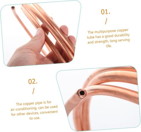 SHERCHPRY 2pcs Soft Copper Tubing Coil 4mm X 0.5mm Thin-wall Refrigeration Copper Tube for Air Conditioner and Freezer Cooling Systems in Saudi Arabia