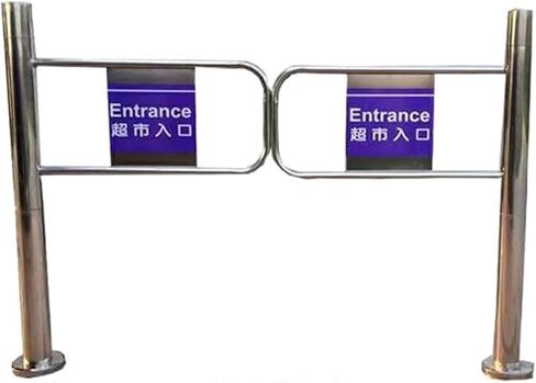 بوابة متأرجحة ارتدادية أوتوماتيكية للسوبر ماركت والمكتبات والمصانع - باب من الفولاذ المقاوم للصدأ في اتجاه واحد، تصميم دفع يدوي، بوابة مدخل الممر 70 × 97 سم in Kuwait