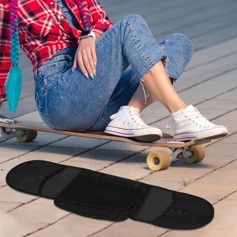 حقيبة حمل لوح التزلج المحمولة مع جيب شبكي مادة بولي كلوريد الفينيل السميكة حامل كتف لوح التزلج متعدد الوظائف للرياضات الخارجية in Kuwait