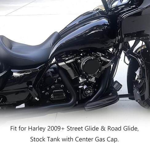 أغطية خزانات ممتدة للدراجات النارية مع وحدة تحكم في لوحة القيادة ومجموعة غطاء خزان الوقود لدراجة Harley Touring 2009-2023 Street Glide Road Glide Tri Glide - أسود زاهي in Kuwait
