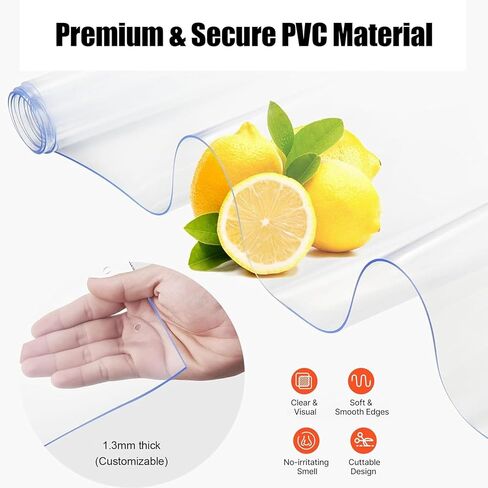 ستارة باب ناعمة شفافة من مادة PVC لتكييف الهواء - شرائط باب الفريزر العازلة - ستارة باب بلاستيكية ناعمة شفافة (عرض 225 × ارتفاع 240 سم / 88.58 × 94.49 بوصة) in Kuwait