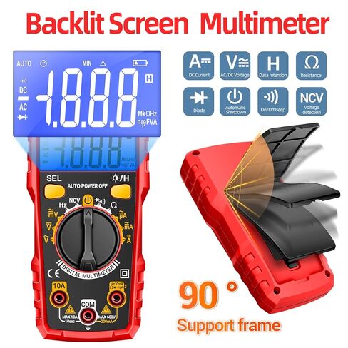 طقم اختبار كهربائي مزود بمقياس رقمي متعدد، جهاز اختبار جهد عدم التلامس، جهاز اختبار المخرج، نطاق جهد التيار المتردد/التيار المستمر، التيار، الاستمرارية، المقاومة، التردد، مكتشف نقطة التوقف، أدوات منزلية يمكنك صنعها بنفسك in Kuwait