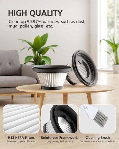 6 Pack Duck Vacuum Filter Plater متوافق مع نظافة فراغ البط الحصانية كما هو موضح على شاشة التلفزيون ، وأجزاء استبدال البط ، والمرشحات القابلة للغسل وقابلة لإعادة الاستخدام in Kuwait
