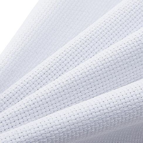 قماش بنقطة تطريز مقاس 63 × 20 بوصة، قماش بنقطة تطريز بيضاء مقاس 14 شبكة، قماش شبكي أبيض فارغ لمشاريع الكروشيه المحبوكة والتطريز وعمل الفواصل in Kuwait