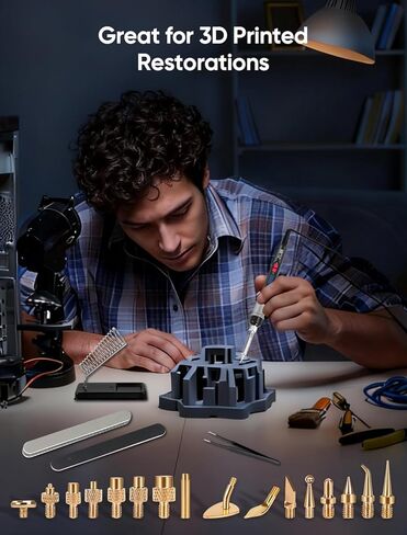 3D Printer Smoothing Tool Kit, MecRecare 80W Heat Set Insert Tool LCD display Digital Soldering Iron with Heat Insert Brass Nut Kit & Soldering Tips-3D Pringting Parts & Accessories in Kuwait