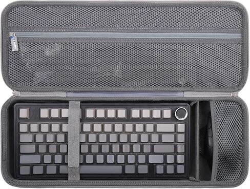 F75 Keyboard Case for Aula F75 Pro/F-75 for EPOMAKER x Aula F 75/MAX for YUNZII B75 PRO Wireless 75% Mechanical Keyboard, Travel Keyboard Case with Compartment for Mouse (Black Case for 75%) in Saudi Arabia