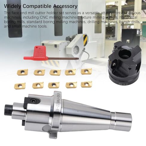 Luocute Face Mill Holders, Face End Mill Holder Set with 10PCS APMT1604 Carbide Blades, High Speed Holder Extension NT40-FMB22 De Indexable and CNC Face End Mill in Saudi Arabia