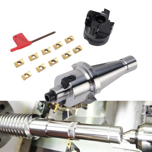 Generic NT40-FMB22 De Indexable CNC Face End Mill Holder Set with 10PCS APMT1604 Carbide Blades for Face Milling Cutter Kit, Excellent Hardness & Toughness in Saudi Arabia