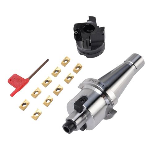 Generic NT40-FMB22 De Indexable CNC Face End Mill Holder Set with 10PCS APMT1604 Carbide Blades for Face Milling Cutter Kit, Excellent Hardness & Toughness in Saudi Arabia