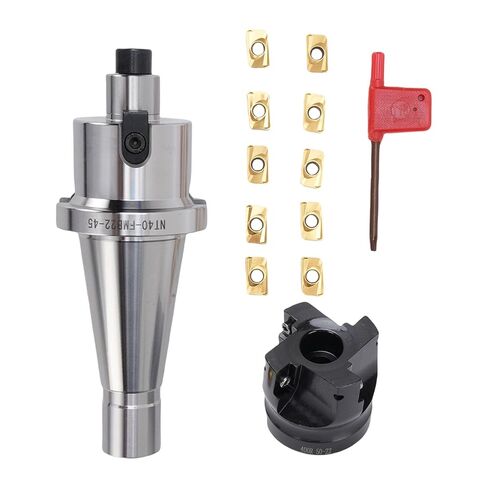 AYNEFY Face Milling Cutter Holder Set, 40CR Alloy Steel, High Cutting Tool with 10PCS APMT1604 Inserts for CNC Milling and Drilling Applications in Saudi Arabia