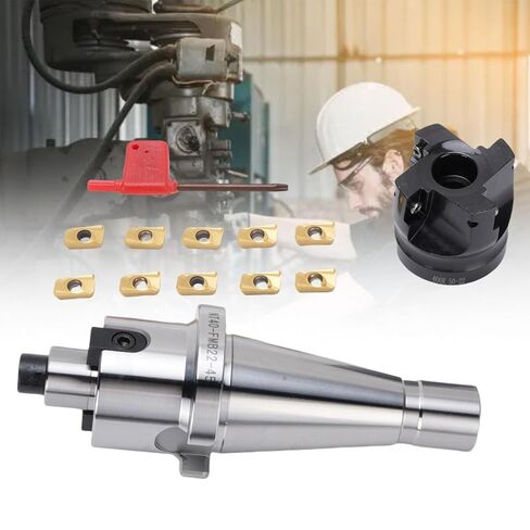 BAFOVY Face Milling Cutter Holder Kit, NT40-FMB22 Face End Mill Holder Set with 10PCS APMT1604 Carbide Blades for CNC Milling Machine Drilling Machine Bench Drill in Saudi Arabia