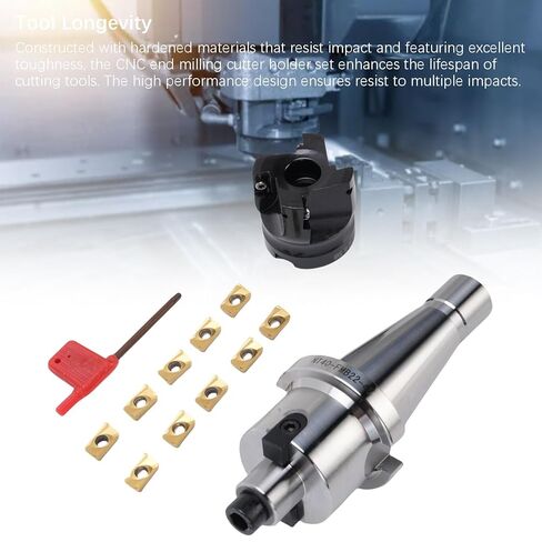 BAFOVY Face Milling Cutter Holder Kit, NT40-FMB22 Face End Mill Holder Set with 10PCS APMT1604 Carbide Blades for CNC Milling Machine Drilling Machine Bench Drill in Saudi Arabia