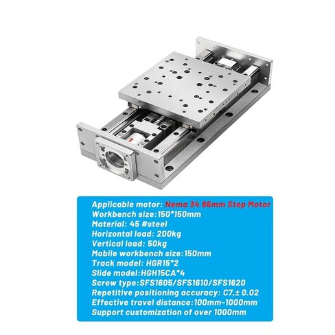 150MM Heavy Steel Slide Module Ball Screw 86 Motor Bracket Travel 100~1000mm HGH15CA*4 Slider XY axis(SFS1605 600mm Stroke) in Saudi Arabia