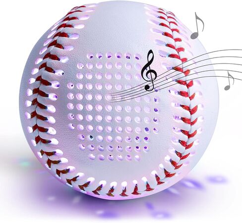 INLOOKEE Glow in The Dark Bluetooth Speaker Baseball - Portable LED Light Show Ball with 8H Playtime, Rechargeable Wireless Speaker Gift for Baseball Fans in Saudi Arabia