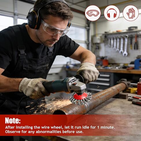 12 PCS Wire Wheel Brush for 4-1/2" Angle Grinder , 3" & 4" Carbon Steel Knotted /Crimped Wheels, 5/8"-11 UNC Threaded Arbor for Rust/Paint/Corrosion Removal & Polishing in Kuwait