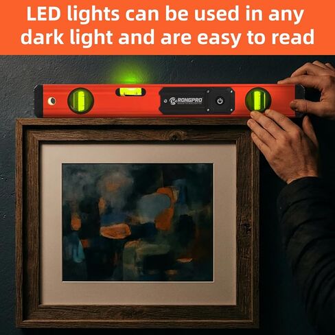 مجموعة مستويات طوربيد مكونة من 4 قطع، مستوى ضوء 16 بوصة مع مقياس علوي، مستوى روح مغناطيسي من سبائك الألومنيوم متضمن 16 بوصة، 7 بوصة، 5 بوصة، 4 بوصة مستوى مع فقاعات 180 درجة/90 درجة/45 درجة، شفاف، أخضر in Kuwait