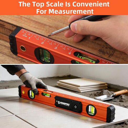 مجموعة مستويات طوربيد مكونة من 4 قطع، مستوى ضوء 16 بوصة مع مقياس علوي، مستوى روح مغناطيسي من سبائك الألومنيوم متضمن 16 بوصة، 7 بوصة، 5 بوصة، 4 بوصة مستوى مع فقاعات 180 درجة/90 درجة/45 درجة، شفاف، أخضر in Kuwait