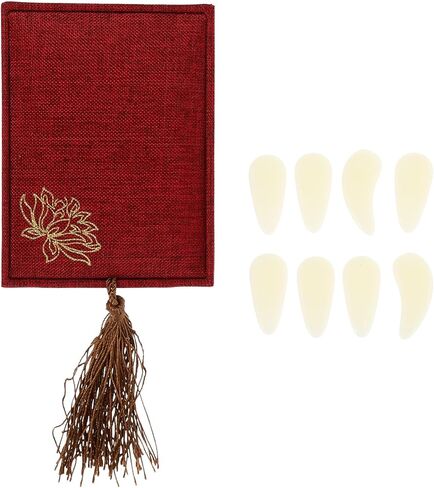 مجموعة اعواد أصابع جوزينج الاحترافية من بيسبورتبل للبالغين، أظافر صناعية بيضاء صغيرة الحجم مع شريط واقي، 8 قطع من اعواد جوزينج لأداء الآلات الشعبية in Kuwait