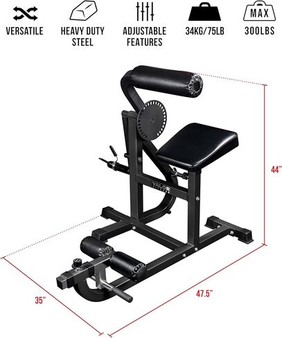 لوحة جهاز Valor Fitness Ab Crunch والظهر محملة بسعة 200 رطل و28 وضعًا قابلاً للتعديل لتدريبات عضلات البطن والمعدة ومعدات الصالة الرياضية المنزلية in Kuwait