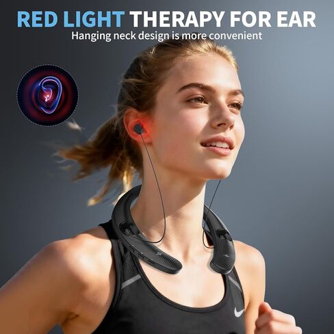ضوء أحمر للأذنين، جهاز صحة الأذن المحمول، جهاز ضوء أحمر يمكن ارتداؤه، تصميم شريط الرقبة مع سلك أذن قابل للتعديل، يتميز بتعديل 3 مستويات in Kuwait