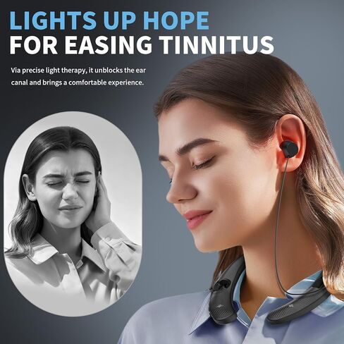 ضوء أحمر للأذنين، جهاز صحة الأذن المحمول، جهاز ضوء أحمر يمكن ارتداؤه، تصميم شريط الرقبة مع سلك أذن قابل للتعديل، يتميز بتعديل 3 مستويات in Kuwait