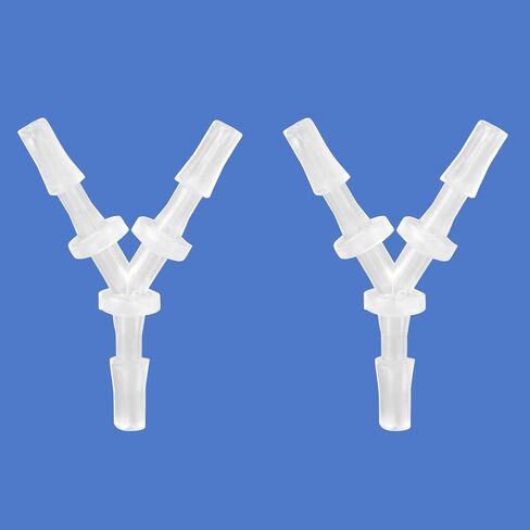 Quickun 1/8 "خرطوم بارب مناسب متساوي الشائكة على شكل Y 3 طرق وصلة بلاستيكية مشتركة محول محول الاتحاد لأنابيب خط الهواء (حزمة من 2) in Saudi Arabia