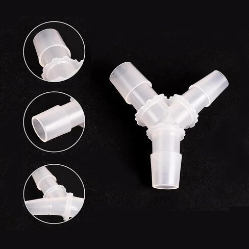 Quickun 1/8 "خرطوم بارب مناسب متساوي الشائكة على شكل Y 3 طرق وصلة بلاستيكية مشتركة محول محول الاتحاد لأنابيب خط الهواء (حزمة من 2) in Saudi Arabia