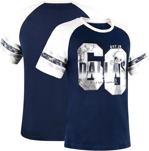 Mens Football Fans Athletic City Raglan T-Shirts - White & Navy in Kuwait