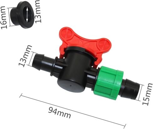2 Pcs 13mm to 15mm Drip Irrigation Bypass Valve with Lock Rubber Ring Barbed Garden Irrigation Waterstop Hose Switch in Kuwait