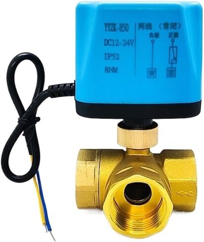 1PCS 1" Brass Ball Valve Two Lines Three Normally Closed Normally Open 220V 24V 12V Switch Valve Water Valve(DC12V_Normally Open) in Kuwait