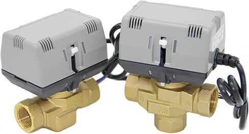 1PCS 1/2" 3/4" 1" 2-Way 3-Way Valve Brass VC6013/4013 DN15 DN20 DN25 Fan Coil HVAC Valve AC220V(1/2",VC4013_AC220V_Three Way) in Saudi Arabia
