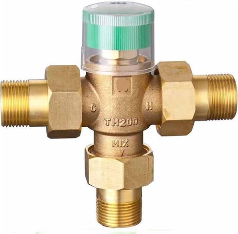 1PCS DN20(G3/4") DN25(G1) DN15(G1/2") Thermostatic Valve Thermostatic Water Mixing Valve Solar Copper Pipe Water Mixing Valve(G3/4" with Union) in Saudi Arabia