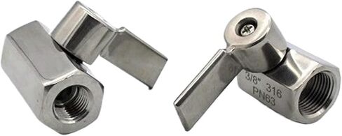 1 Piece 1/8" 1/4" 3/8" 1/2" 3/4" 1" Internal Thread Mini Sanitary Ball Valve for Homemade Beer SUS 304 Steel with Stainless Steel Handle(3/4",Female to Female) in Kuwait