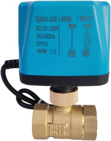 1PCS 3/4" Ball Valve 2 Lines Internal Thread 8 N·m high Torque Brass DN20 Ball Valve 12V 24V 110V 220V AC/DC(110VAC_Normally Open) in Kuwait