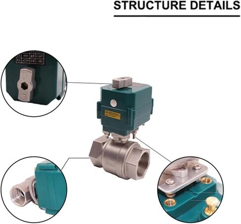 1PCS Stainless Steel Ball Valve DN15-50 Full bore high Torque Ball Valve 2/3 line Actuator with Manual Switch 220V(1-1/2",AC220V_CR01) in Kuwait