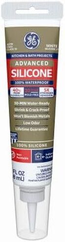 GE 2812566 Advanced Silicone 2 Kitchen & Bath Sealant, White, 2.8-oz. Squeeze Tube - Quantity 12 in Saudi Arabia