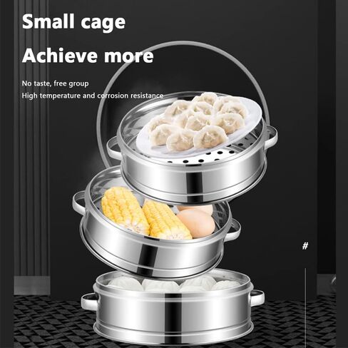 جهاز بخار Xiaolongbao، وعاء بخار تجاري بثلاث فتحات، وعاء طهي بالبخار، متجر الإفطار، جهاز بخار سطح المكتب، صغير (47 سم) in Kuwait