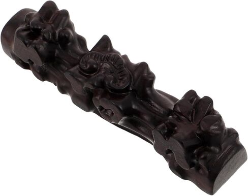 Zerodeko Desktop Flute Stand Wooden Music Instrument Holder with Carved Design Multifunctional Storage Rack for Two Flutes Rustic Table Display for Recorder in Saudi Arabia