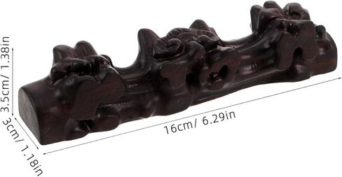 Ciieeo Wooden Flute Stand Desktop Holder with Carved Pattern, Wind Instrument Display Rack for 2 Flutes, Tabletop Music Instrument Organizer for Home Use in Saudi Arabia