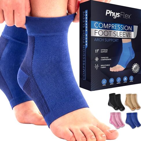 Compression Socks for Plantar Fasciitis, Achilles Tendonitis Relief - (1 Pair) Ankle Compression Sleeve for Heel Spurs, Foot Swelling & Fatigue - Arch Support Brace for Everyday Use in Saudi Arabia