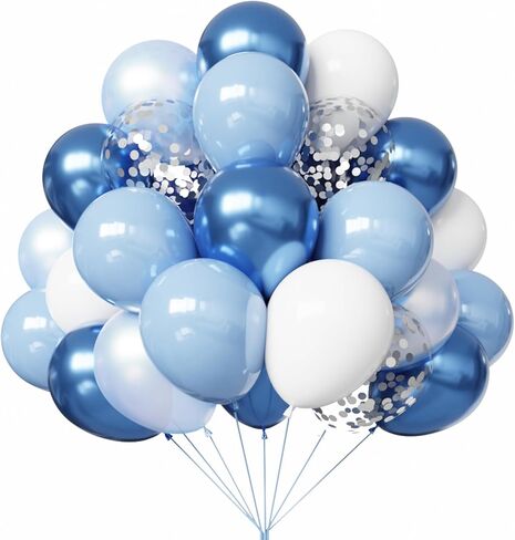 Black and Silver Balloons, 67pcs 12 Inch Metallic Chrome Silver and Black Balloons for Birthday, Baby Shower, Wedding, and Engagement Party Decoration in Kuwait