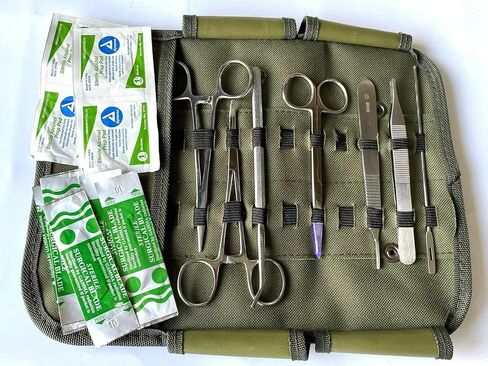 U.S. Military Surplus Medical Case Implements Forceps Hemostats Scissors Blades in Saudi Arabia