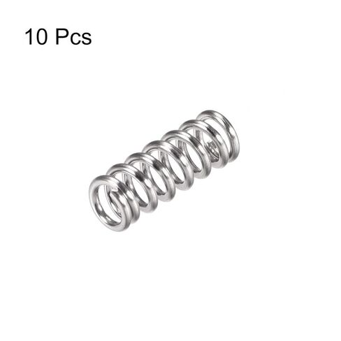 Compression Spring,304 Stainless Steel,6mm OD,1mm Wire Size,7.5mm Compressed Length,15mm Free,37.2N Load Capacity,Silver Tone,10pcs in Saudi Arabia