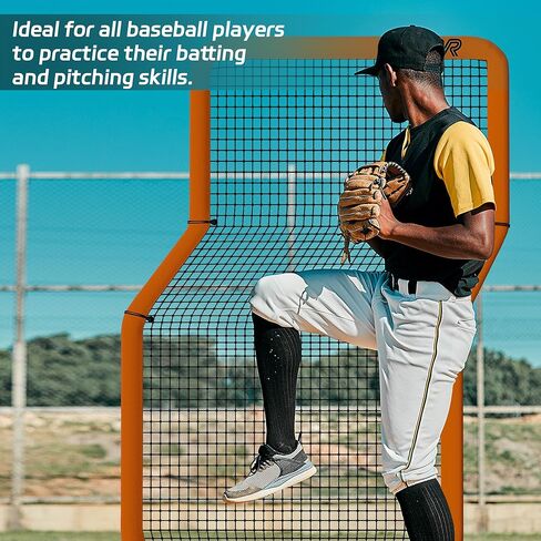 MR Professional Baseball Pitching Screen 7x4FT, Baseball Softball Portable Batting Screen, Protective Pitcher Safety Net in Saudi Arabia