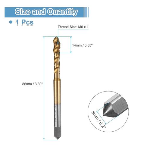 Spiral Flute Thread Tap M2 M3 M4 M5 M6 Metric Machine Taps(M6 X 1) in Saudi Arabia
