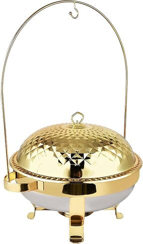 Buffet Servers and Heaters - Food Heaters for Catering Events, Buffet Sets, Stainless Steel Catering Food Heaters, Hotpot Buffet Sets, Cold Plate Server Sets,Silver-4.5L (Gold in Saudi Arabia
