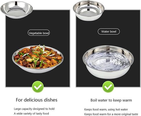 Buffet Servers and Heaters - Food Heaters for Catering Events, Buffet Sets, Stainless Steel Catering Food Heaters, Hotpot Buffet Sets, Cold Plate Server Sets,Silver-4.5L (Gold in Saudi Arabia